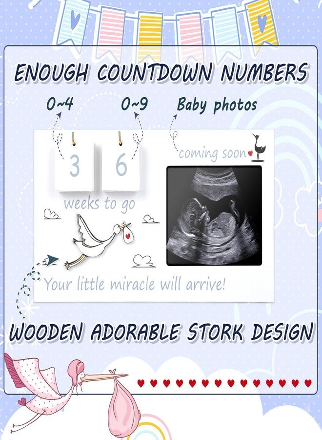 CypherX Baby Sonogram Picture Frame with Countdown Weeks 4"x3" Ultrasound Photo Frames - Pregnancy Announcement Gifts for Expecting Parents, Baby Announcement New Mom Gender Reveal Shower Gifts - Image 3